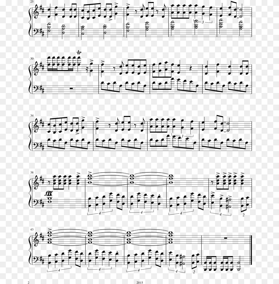 Bohemian Rhapsody Intro Sheet Music, Gray Png Image