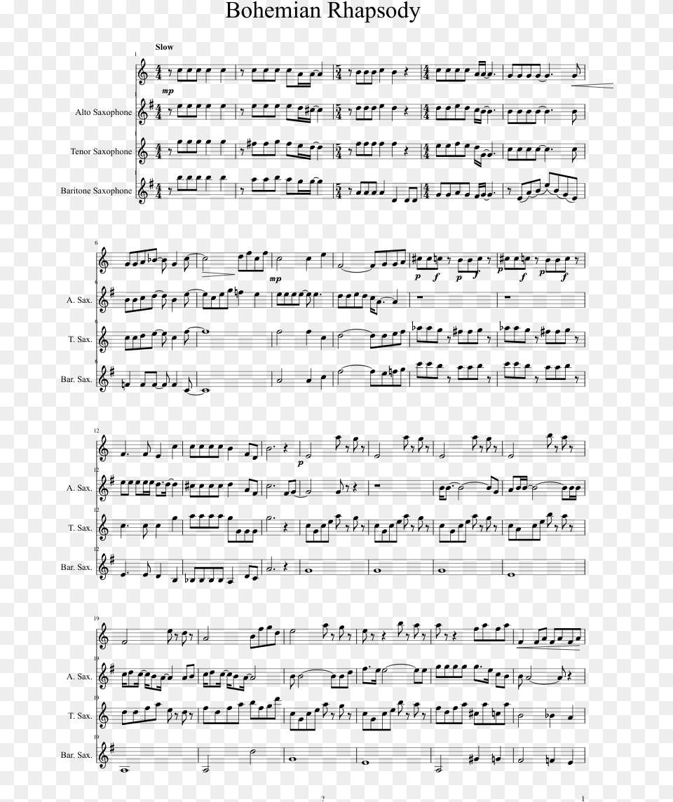 Bohemian Rhapsody Sheet Music 1 Of 6 Pages Cello Time Sprinters Piano Accompaniment, Gray Png