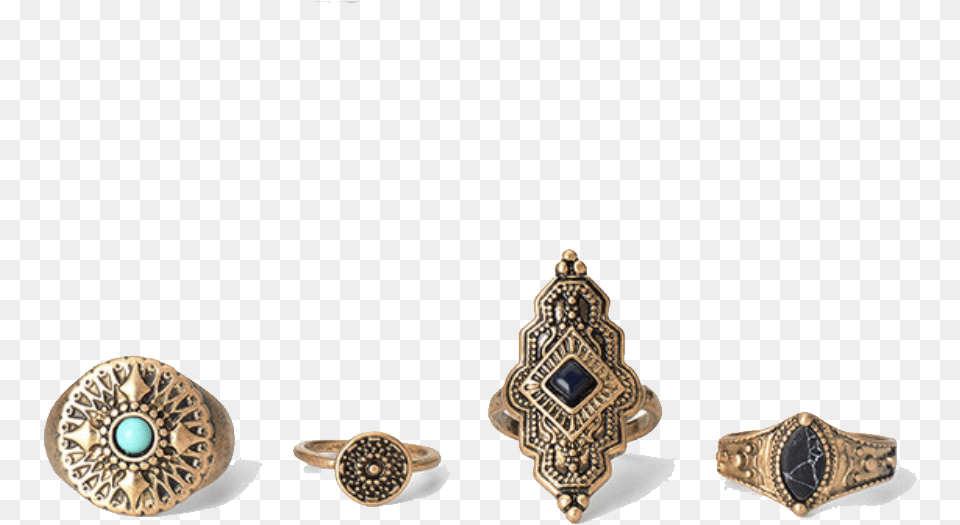 Bohemian Ring Set U2014 One Strange Bird Boho, Accessories, Earring, Jewelry, Gemstone Png Image