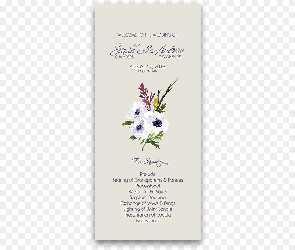 Bohemian Watercolor Purple Floral Wedding Program Iris, Advertisement, Poster, Envelope, Mail Free Transparent Png