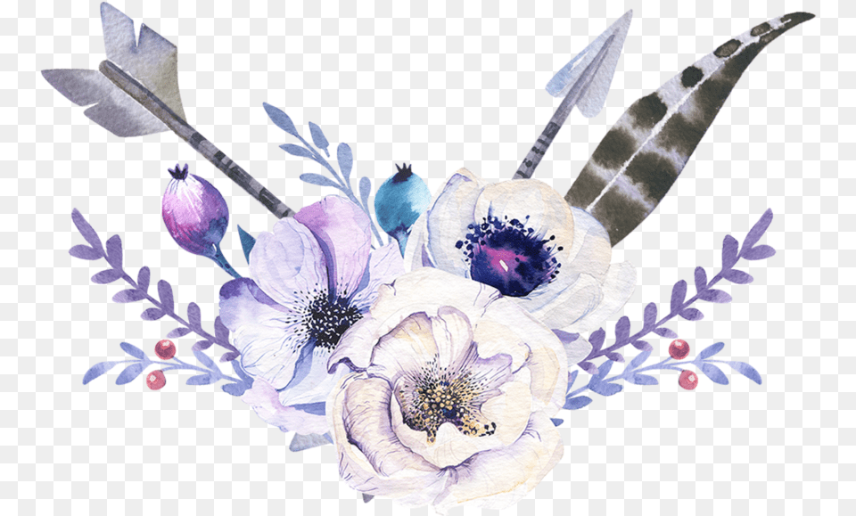 Boho Bohemian Sticker Watercolor Boho, Accessories, Plant, Flower, Flower Arrangement Free Transparent Png