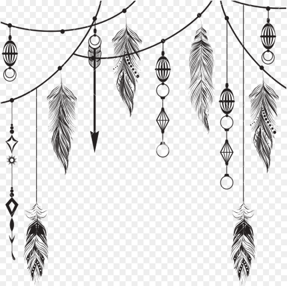 Boho Feather And Arrow, Accessories, Earring, Jewelry, Lighting Free Png