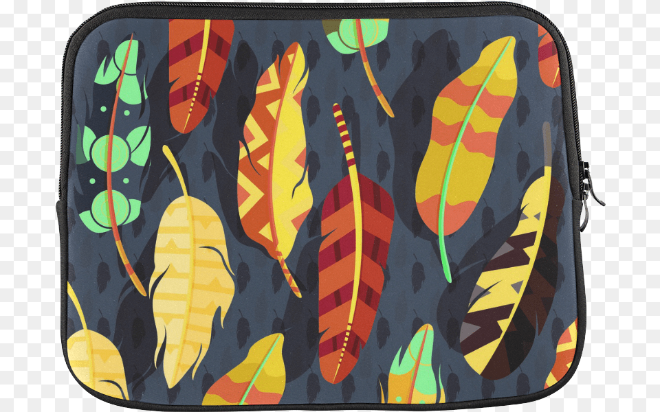 Boho Feather Nature Pattern Laptop Sleeve 11 Bag, Accessories, Handbag Free Png Download