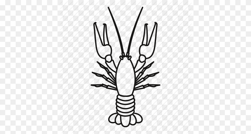 Boiled Crawfish Fish Food Gourmet Line Outline Icon, Cutlery, Fork Free Transparent Png