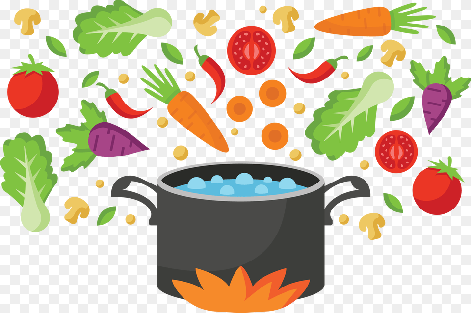 Boiling Water Vector Copy Download Sopa De Verduras Dibujo, Carrot, Food, Plant, Produce Free Transparent Png