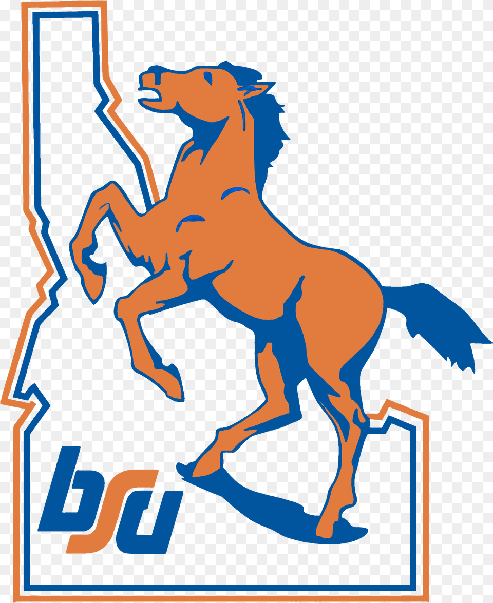 Boise State Bronco Horse, Animal, Colt Horse, Mammal, Person Png