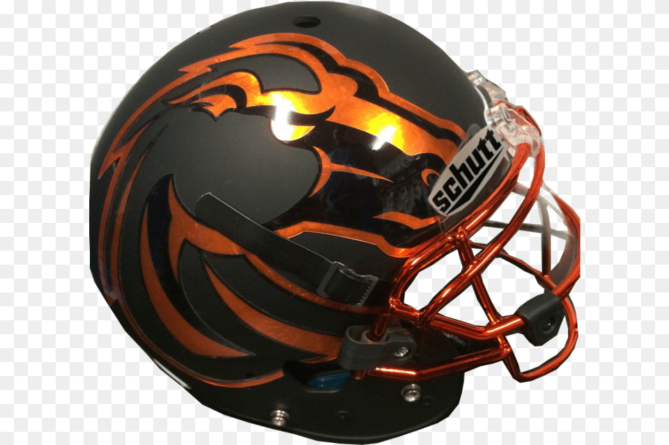 Boise State Broncos Black Orange Mini Revolution Helmets, Helmet, American Football, Football, Football Helmet Png Image