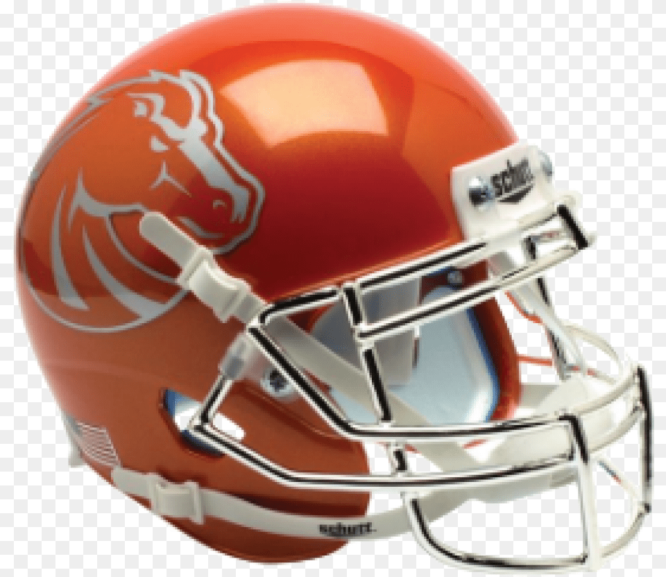 Boise State Broncos Orange Mini Helmet Boise State Broncos Alternate 6 Schutt Mini Football, American Football, Football Helmet, Sport, Person Png Image