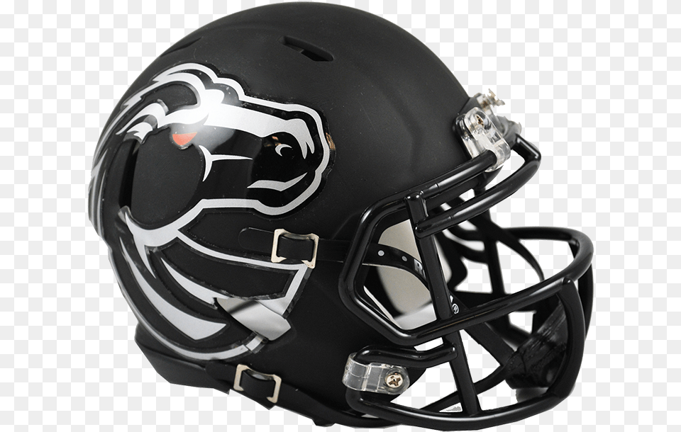 Boise State Broncos Riddell Mini Speed Helmet Matte Black Helmet Football, American Football, Football Helmet, Sport, Person Png Image