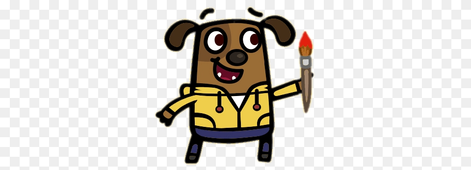 Boj Character Denzil Woof Holding A Paint Brush, Animal, Bear, Device, Mammal Free Png