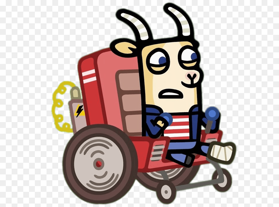 Boj Character Gavin Bleat In A Wheelchair, Grass, Plant, Wheel, Machine Free Transparent Png