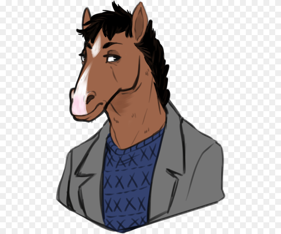 Bojack Horseman Drawing Download Mustang Horse, Adult, Man, Male, Person Free Transparent Png