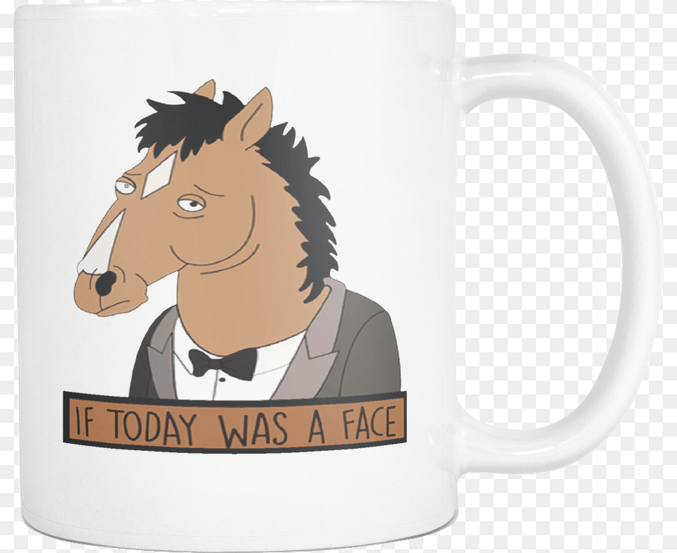 Bojack Horseman Mug Cartoon, Cup, Person, Beverage, Coffee Free Png Download