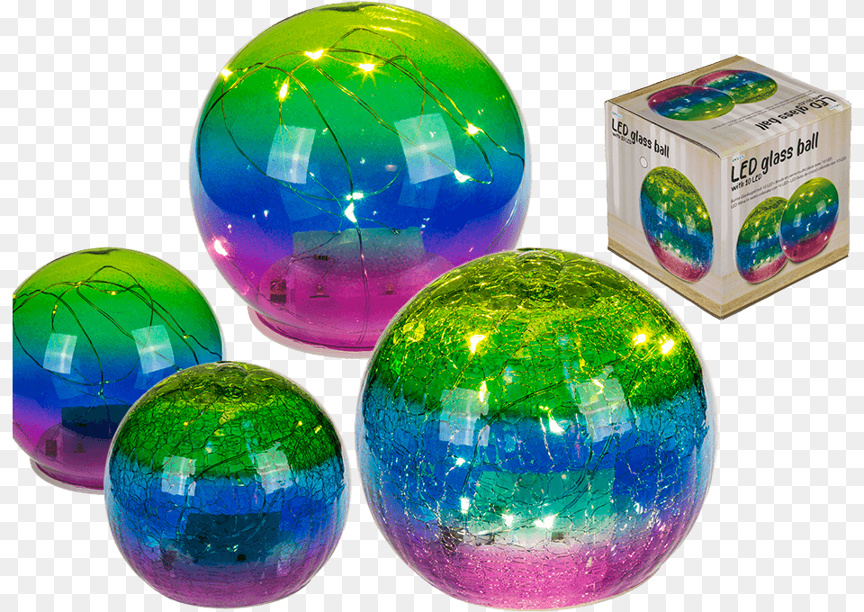 Bola De Cristal Colorida Con 10 Led Crystal Ball, Sphere, Box Png Image