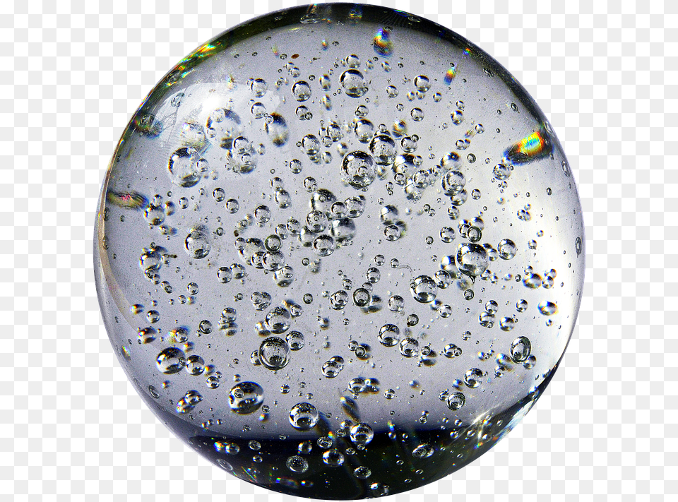 Bola De Cristal Golpe Burbujas De Aire Bola, Sphere, Plate, Bubble Png Image