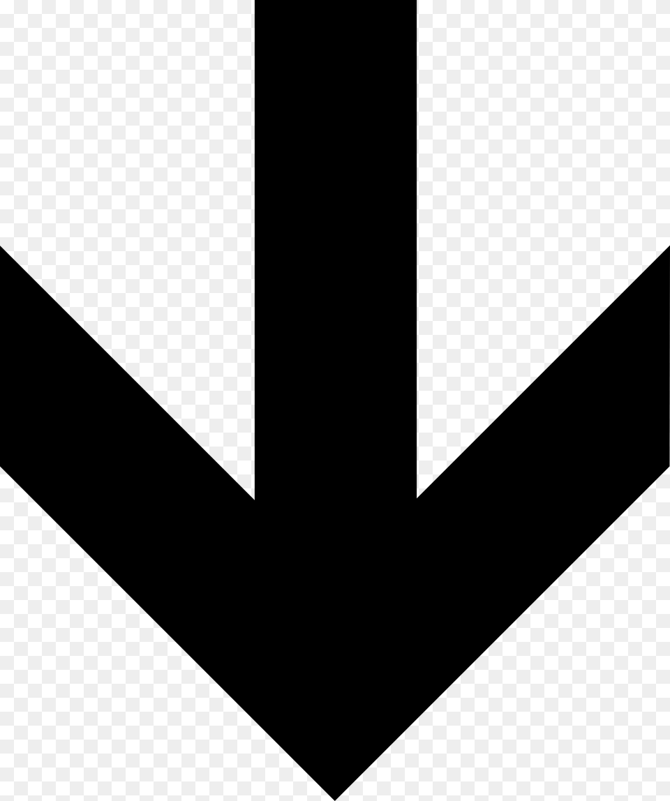 Bold Arrow Down, Symbol, Logo, Green Png Image