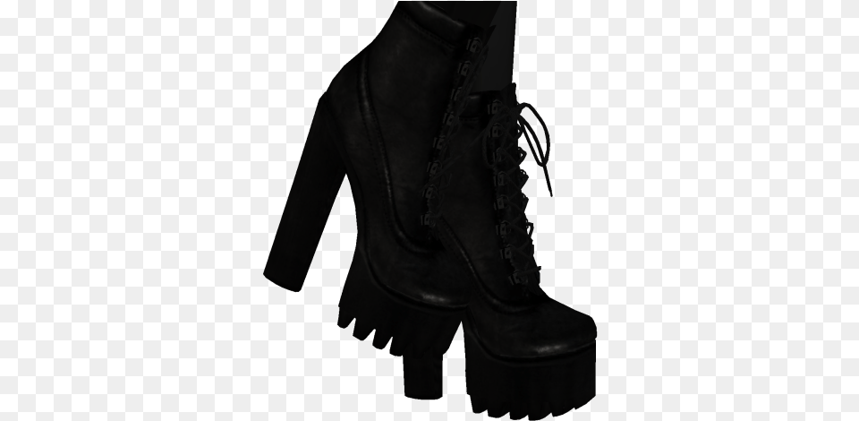 Bold Black Boots Texture Imvu Shop Shoe, Clothing, Footwear, High Heel, Adult Free Png