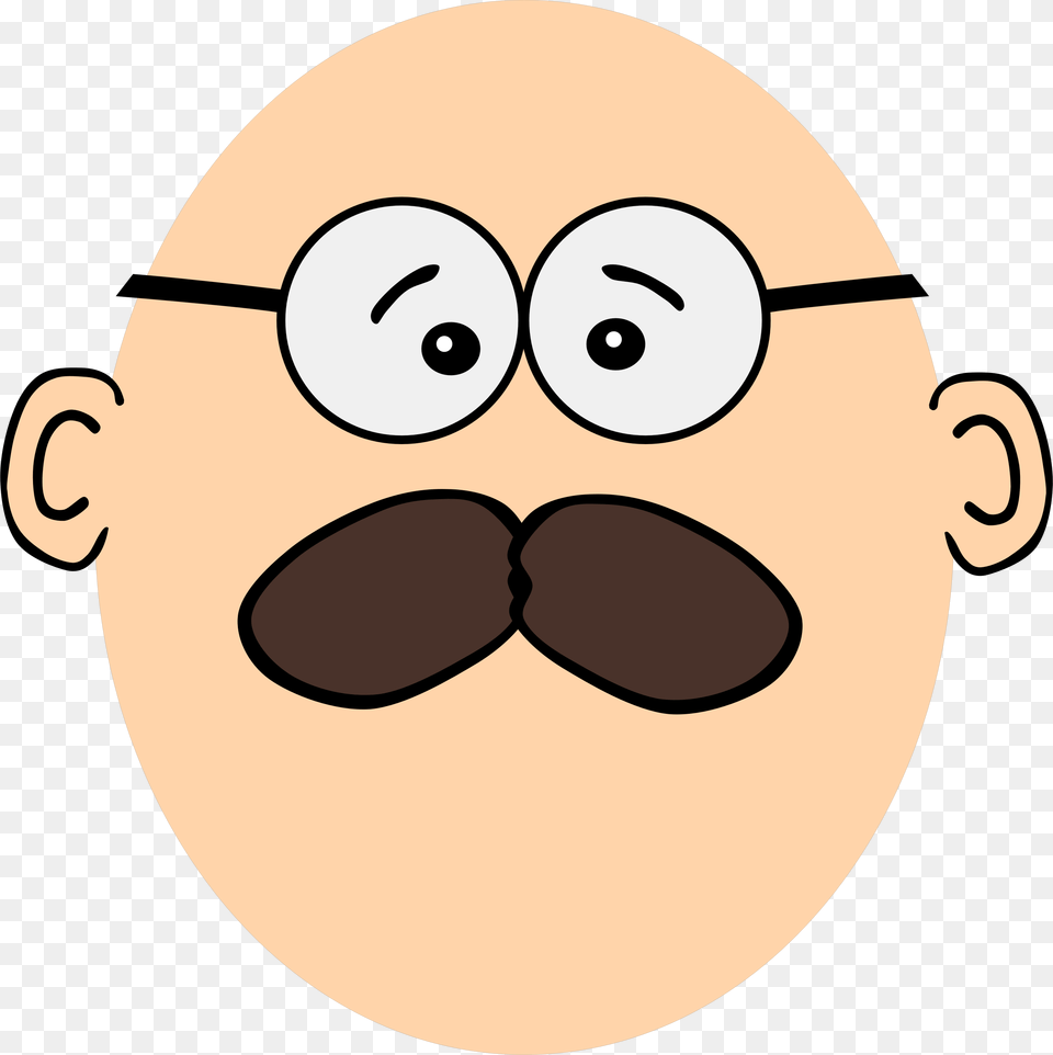 Bold Guy With Mustache Clip Arts Man With A Mustache Clipart, Face, Head, Person, Accessories Free Png Download