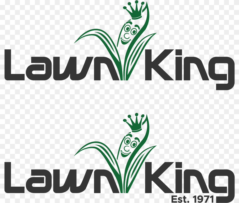 Bold Modern Lawn Care Logo Design For Lawn King In King County Washington, Green, Art, Graphics, Floral Design Free Png