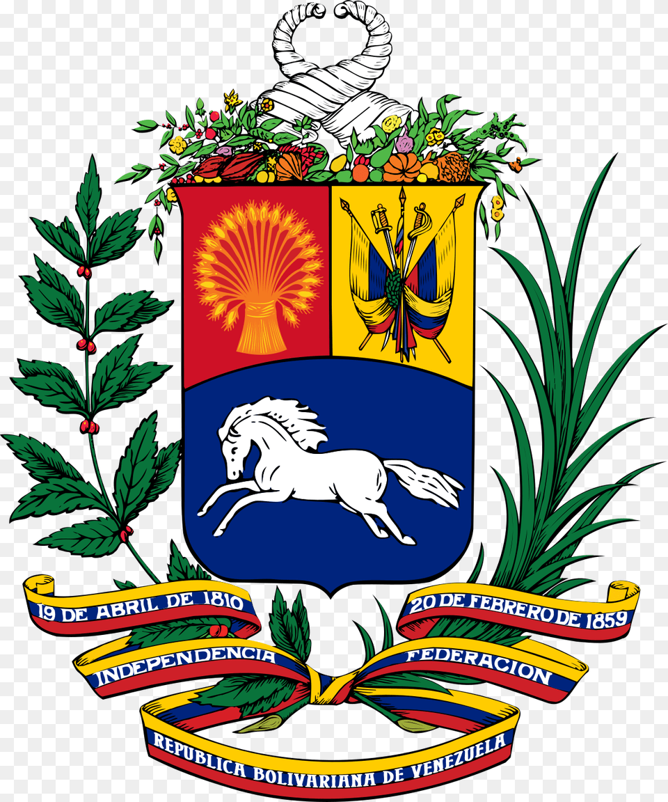 Bolivarian Republic Of Venezuela, Emblem, Symbol, Animal, Horse Png Image