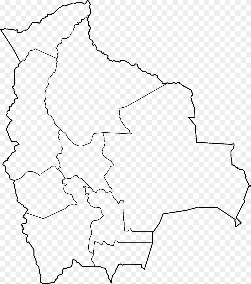 Bolivia Departments Blank Blank Political Map Of Bolivia, Gray Free Png Download