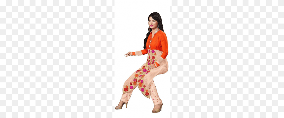 Bollywood Salwar Kameez Silk, Clothing, Shoe, Footwear, Adult Free Png