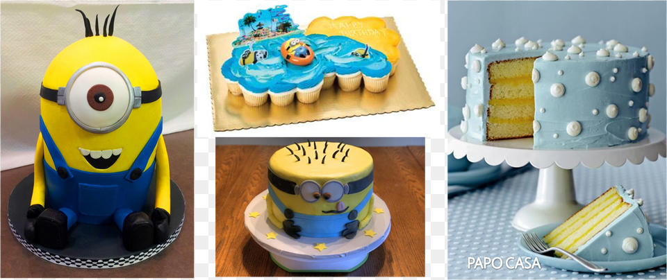 Bolo Festa Minions Polka Dot Cake, Birthday Cake, Cream, Dessert, Food Png Image