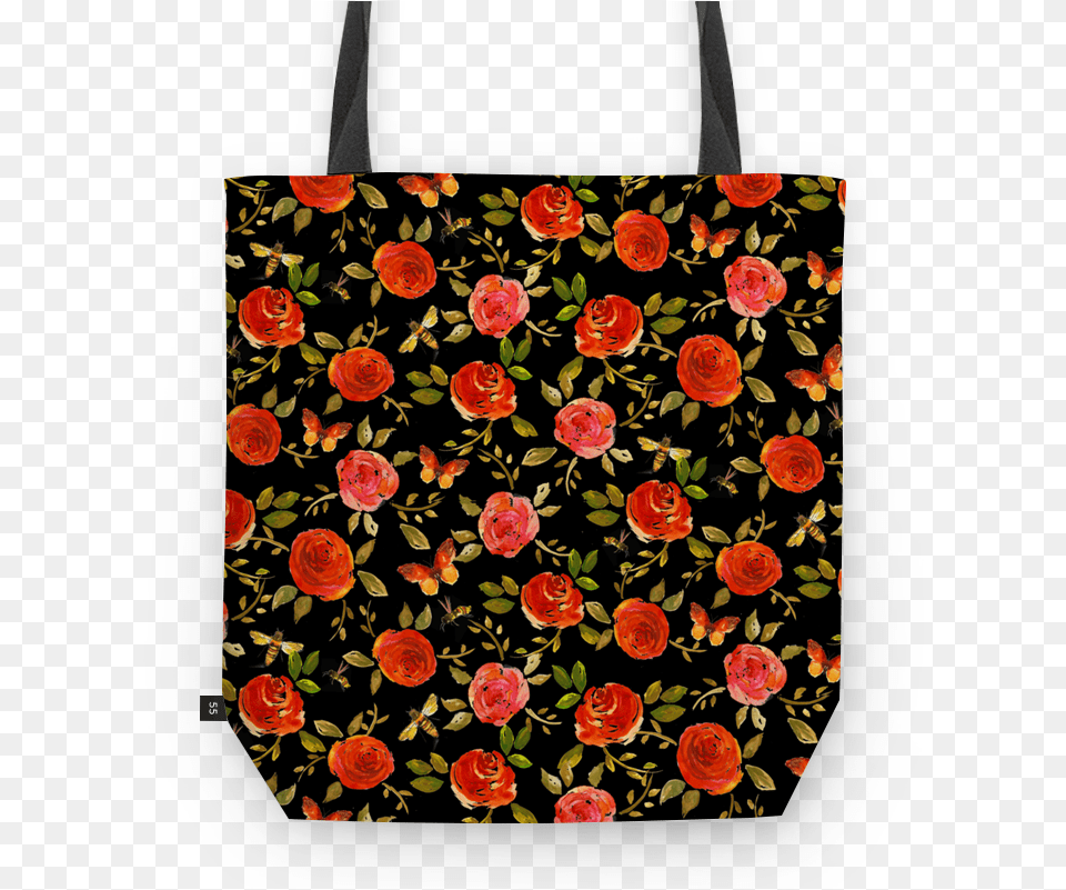Bolsa Dark Flowers Watercolor Painting, Accessories, Bag, Handbag, Purse Free Png Download