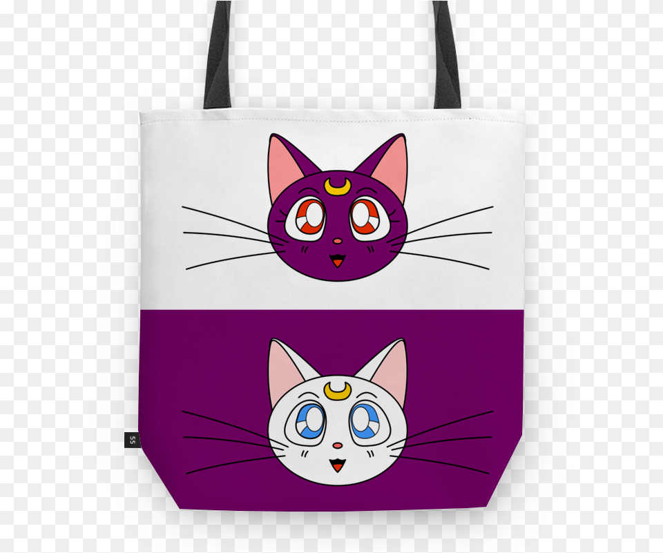Bolsa Luna Amp Artemis De Melina Bassolina Caderno Sailor Moon Cat, Bag, Tote Bag, Accessories, Handbag Png