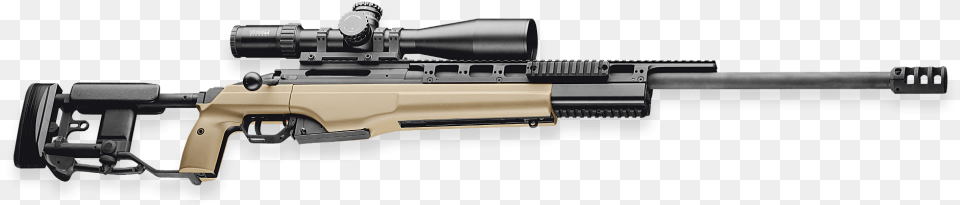 Bolt Action Sniper Rifle Shown With Rifle Scope Sako Trg42 Folding Stock, Firearm, Gun, Weapon Free Png Download