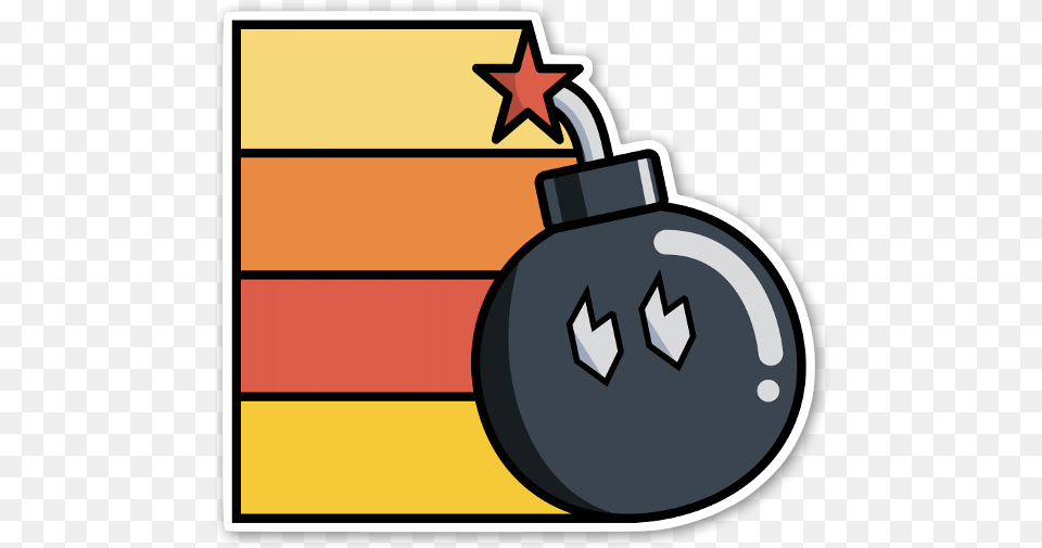 Bomb Omb Sticker, Ammunition, Weapon Png
