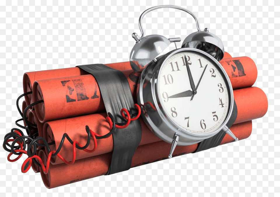 Bomb With Clock, Weapon, Ammunition, Dynamite Free Png Download