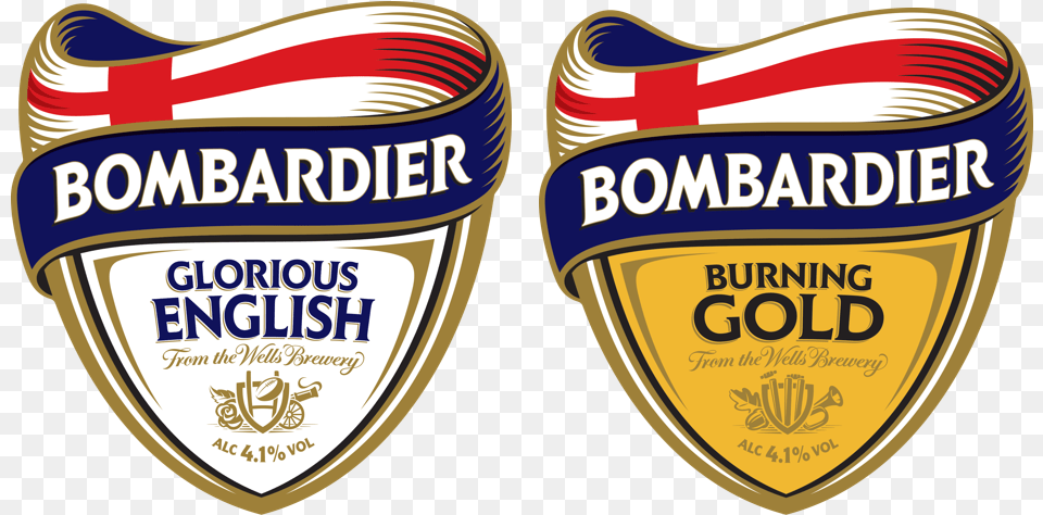 Bombardier Glorious English Bombardier Burning Gold Ale, Badge, Logo, Symbol, Food Free Png