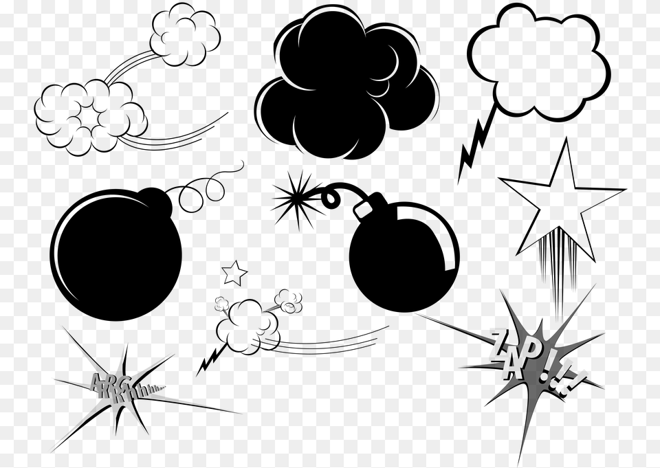 Bombs Explosions Cartoons Smoke Detonate Explode Bomba De Humo Dibujo, Gray Free Png