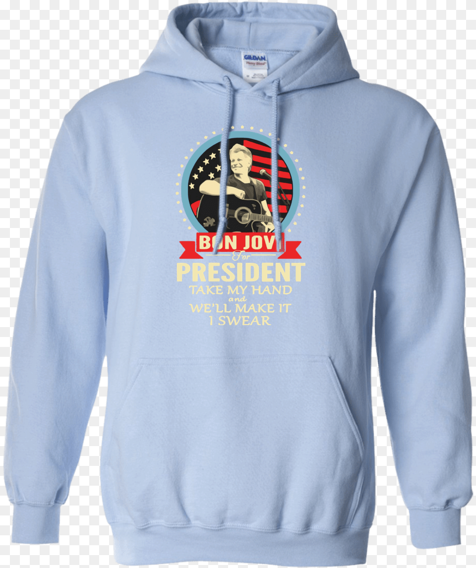Bon Jovi For President Take My Hand We Ll Make It I Hockey Hoodies For Girls, Clothing, Hoodie, Knitwear, Sweater Png Image