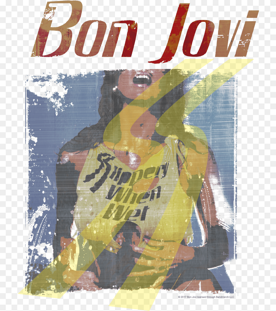 Bon Jovi Slippery When Wet Girl Men39s Regular Fit T Shirt Bon Jovi Slippery When Wet, Advertisement, Book, Publication, Poster Free Png