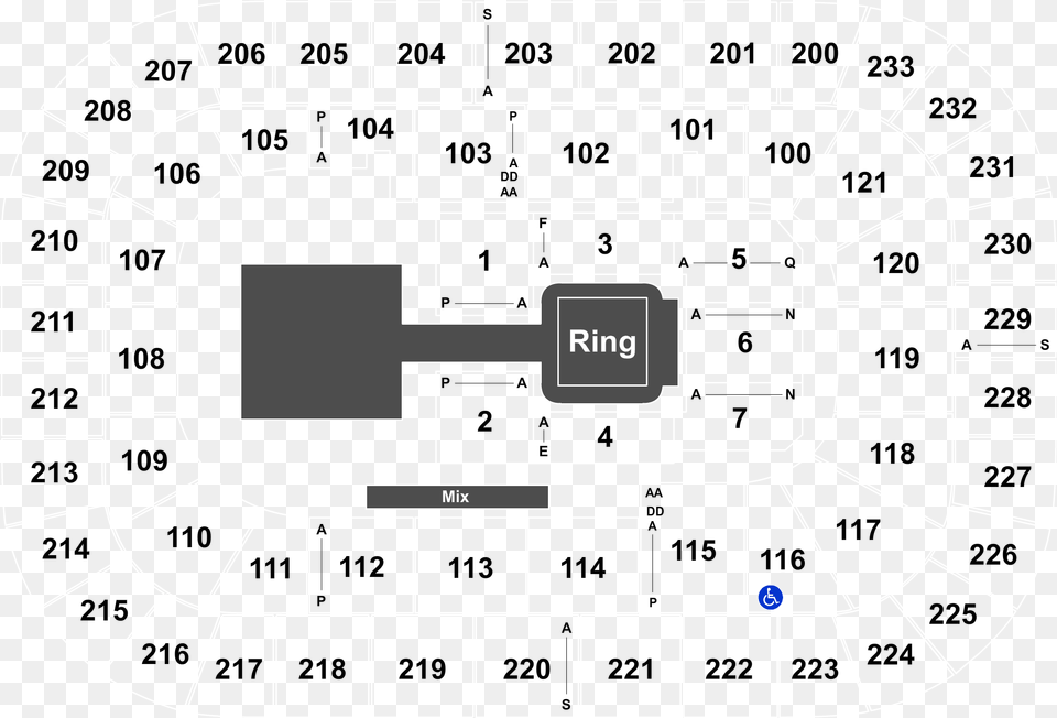 Bon Secour Wellness Arena Seating 2019 Wwe, Diagram Png Image