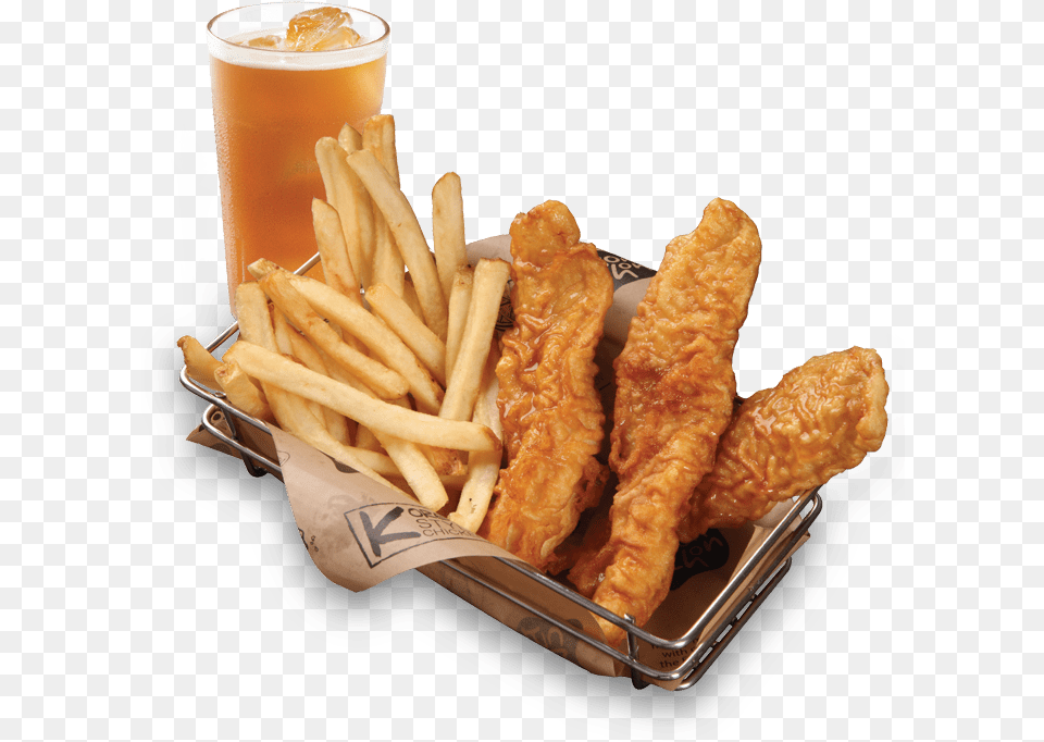 Bonchon Fish And Chips Meal Bonchon Fish And Chips, Food, Fries, Alcohol, Beer Png Image