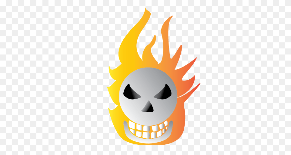 Bone Burning Halloween Scary Icon, Fire, Flame Png Image