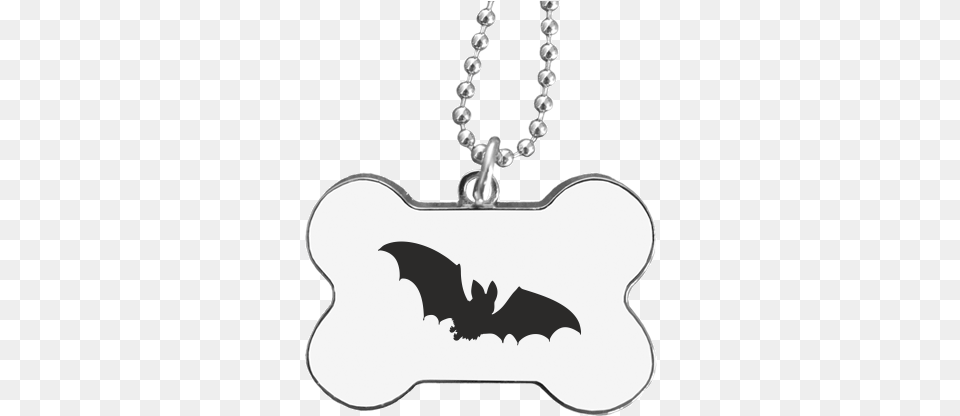 Bone Dog Tag With Printing Bat Silhouette Znmka Pro Psa, Accessories, Jewelry, Necklace, Logo Free Png