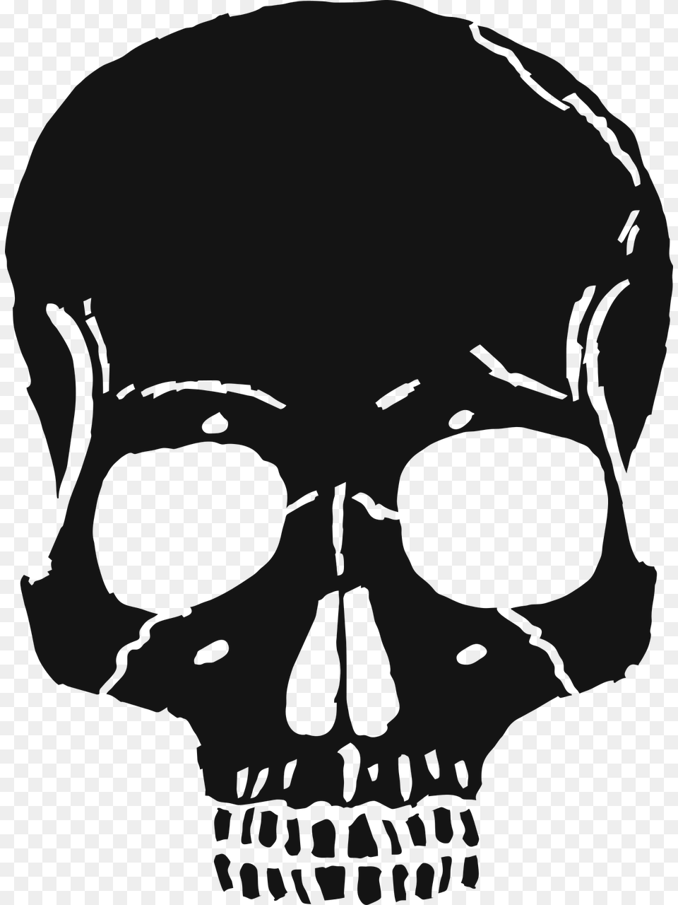Bone Drawing Creepy Skull Bones, Person, Face, Head, Stencil Free Png