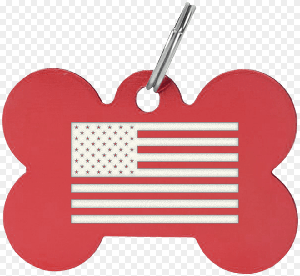 Bone Shaped Tag With Custom American Flag Laser Engraved Coquelicot, American Flag, Ping Pong, Ping Pong Paddle, Racket Free Png