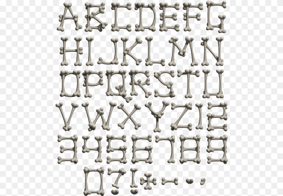 Bone White Font Halloween Font Alphabet, Text Free Png