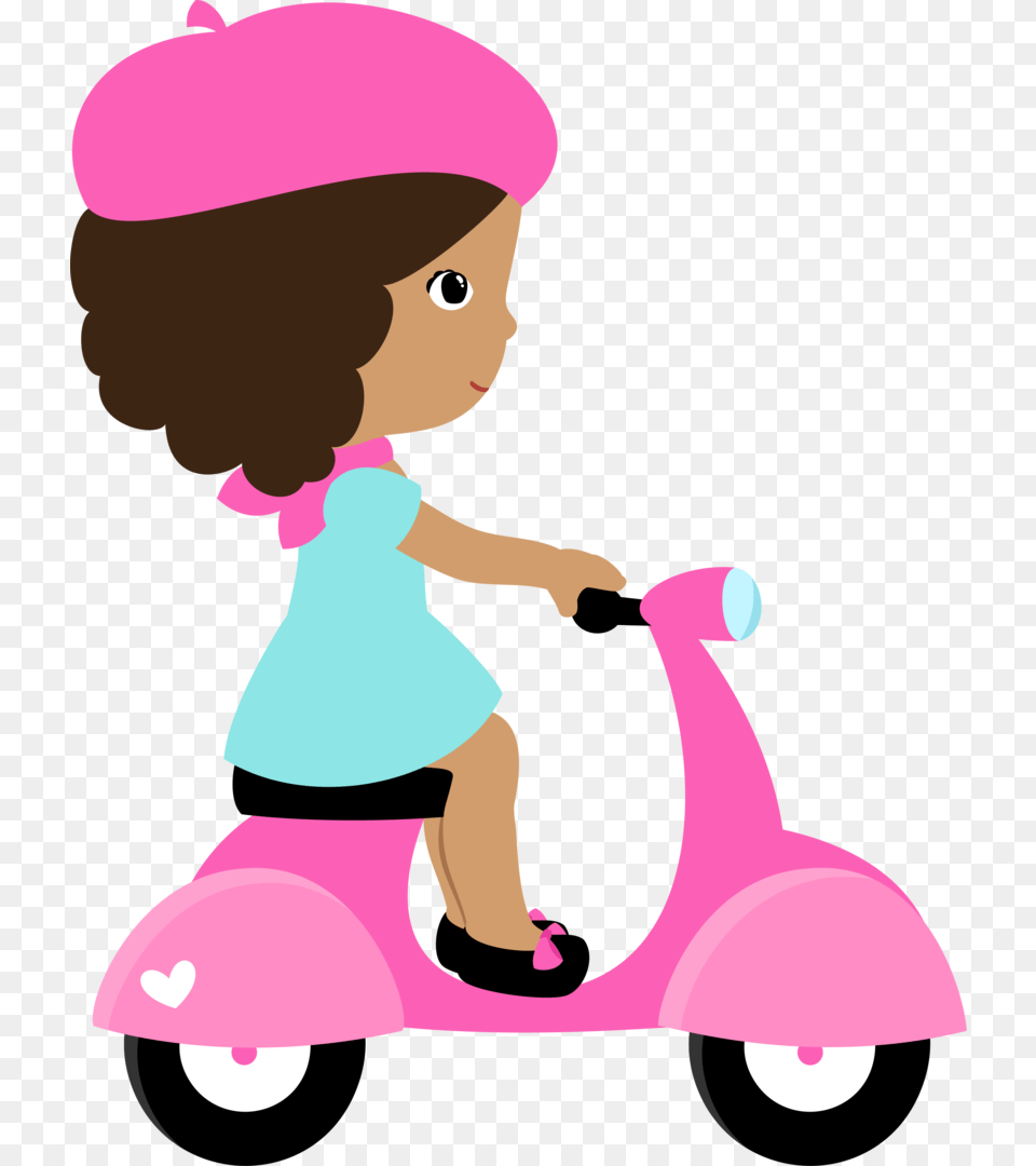 Bonecas Meninas Scooter Clipart, Baby, Person, Transportation, Vehicle Free Png Download