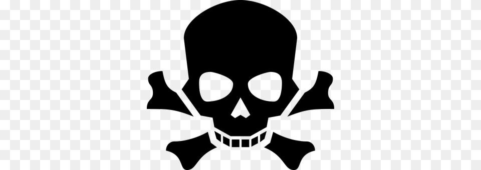 Bones Danger Death Pirate Poisonous Skull Copyright Free, Gray Png