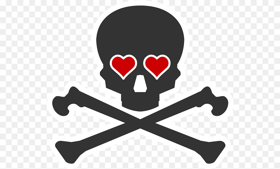 Bones Death Heart Skull Skull And Crossbones Hearts, Symbol Free Png Download