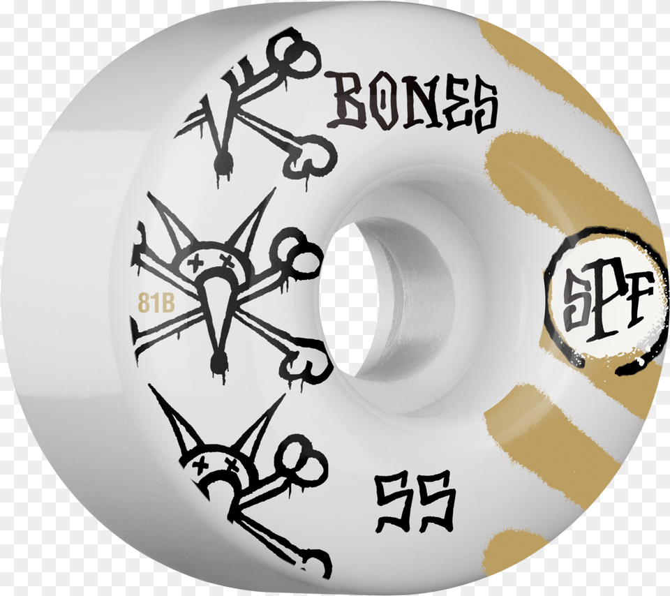 Bones Wheels Spf War Paint 55mm 81b Whitegold Skateboard Bones Wheels Spf, Disk, Dvd Png