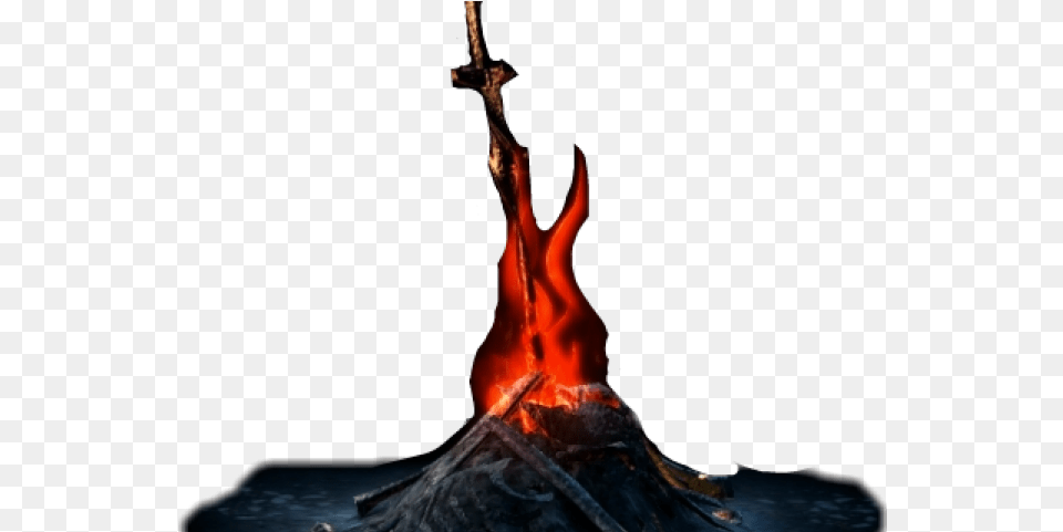Bonfire Dark Souls Clipart Full Size Clipart Transparent Bonfire Lit, Mountain, Fire, Flame, Outdoors Free Png