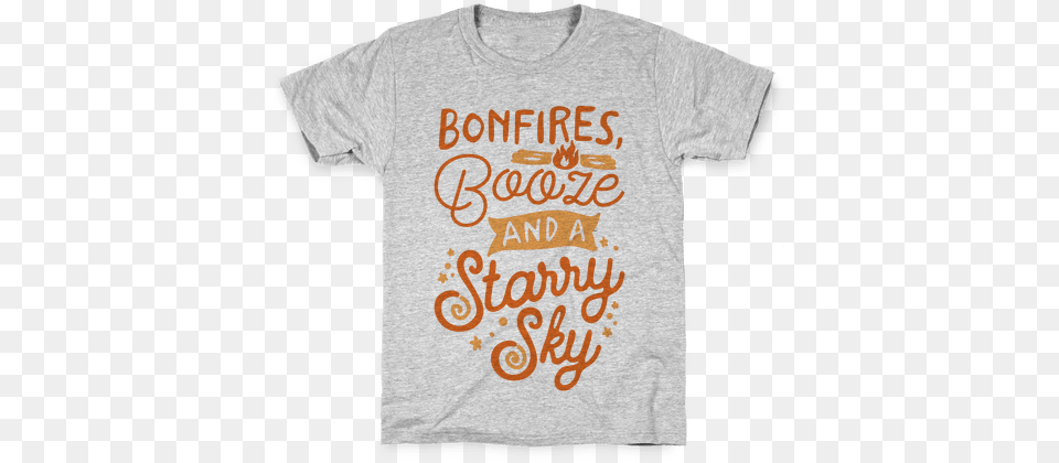 Bonfires Booze And A Starry Sky Kids T Shirt Love And A Dog T Shirt Funny T Shirt From Lookhuman, Clothing, T-shirt Png Image