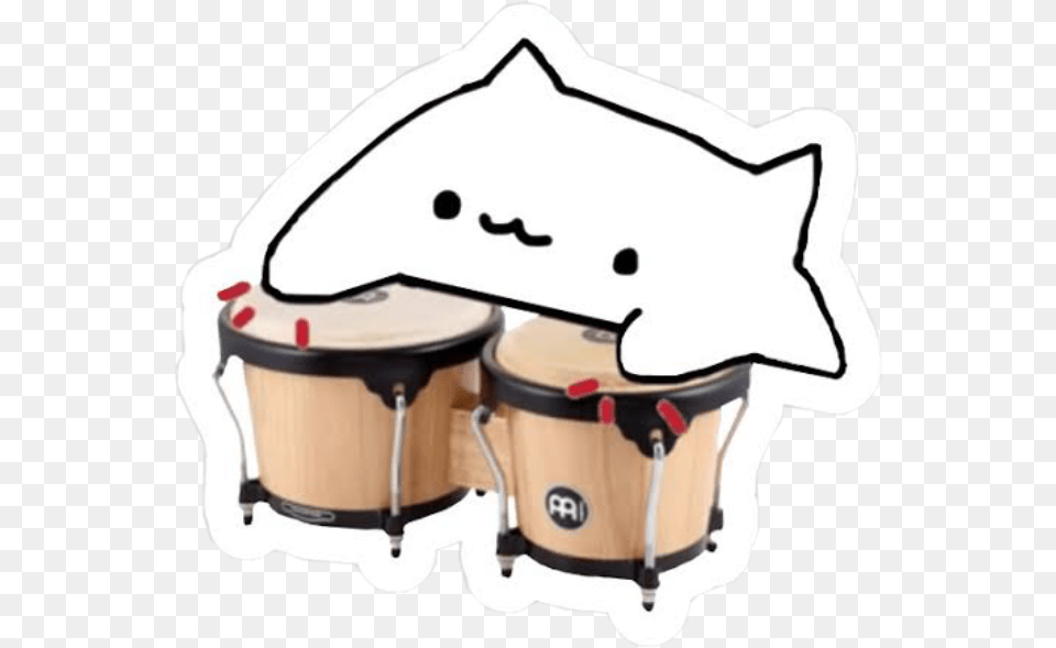 Bongocat Bongo Cat Drum Girl Cool Tumblr White Unicorn Bongo Cat, Musical Instrument, Percussion, Clothing, Hardhat Free Png Download